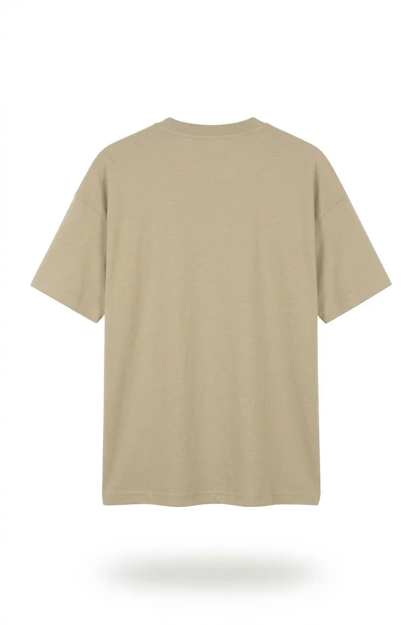 Stylish beige drop shoulder t shirt oversized fit fashion