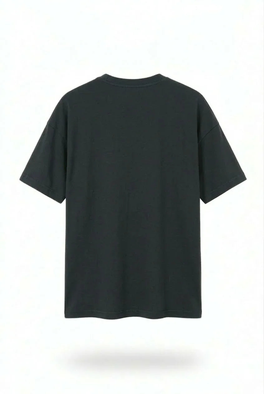 Stylish black drop shoulder t shirt oversized fit fashion