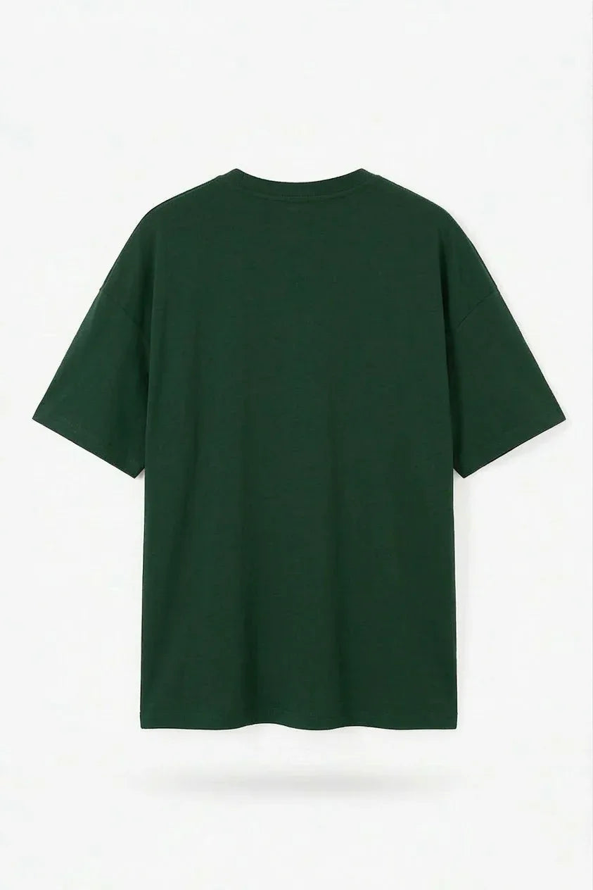 Stylish bottle green drop shoulder t shirt oversized fit fashion
