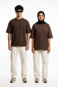 Stylish Brown drop shoulder t shirt oversized fit fashion