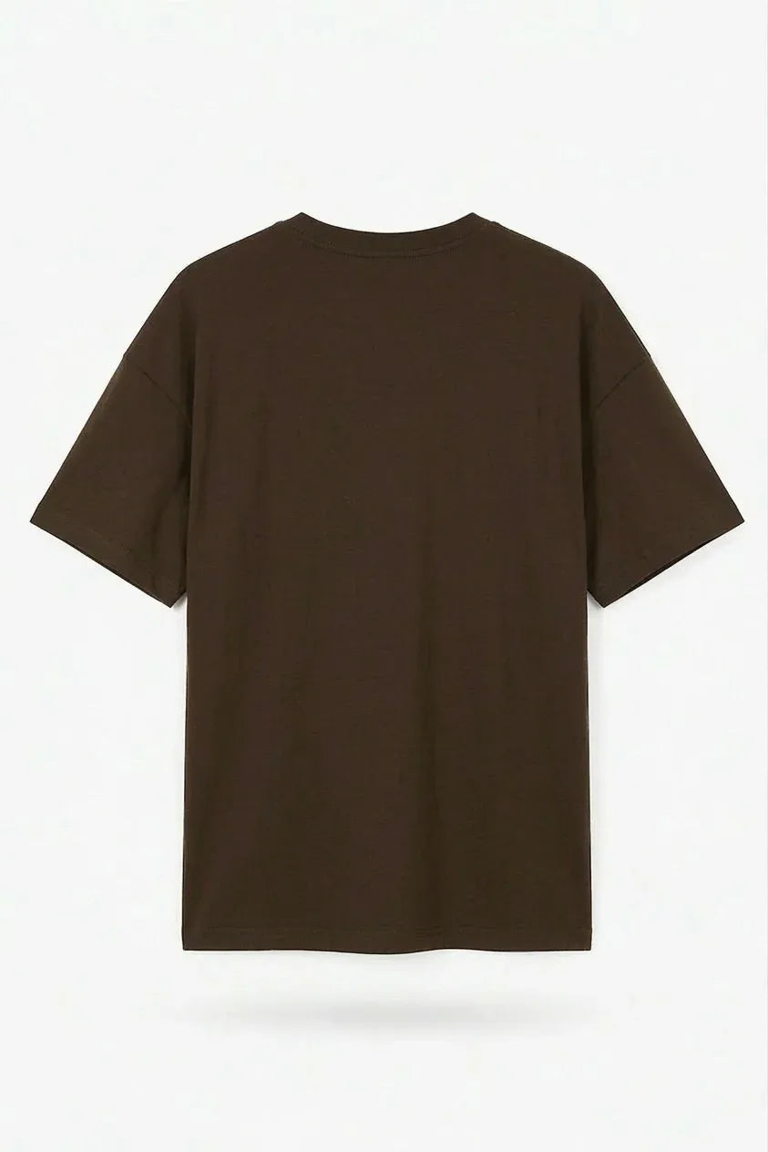 Stylish brown drop shoulder t shirt oversized fit fashion
