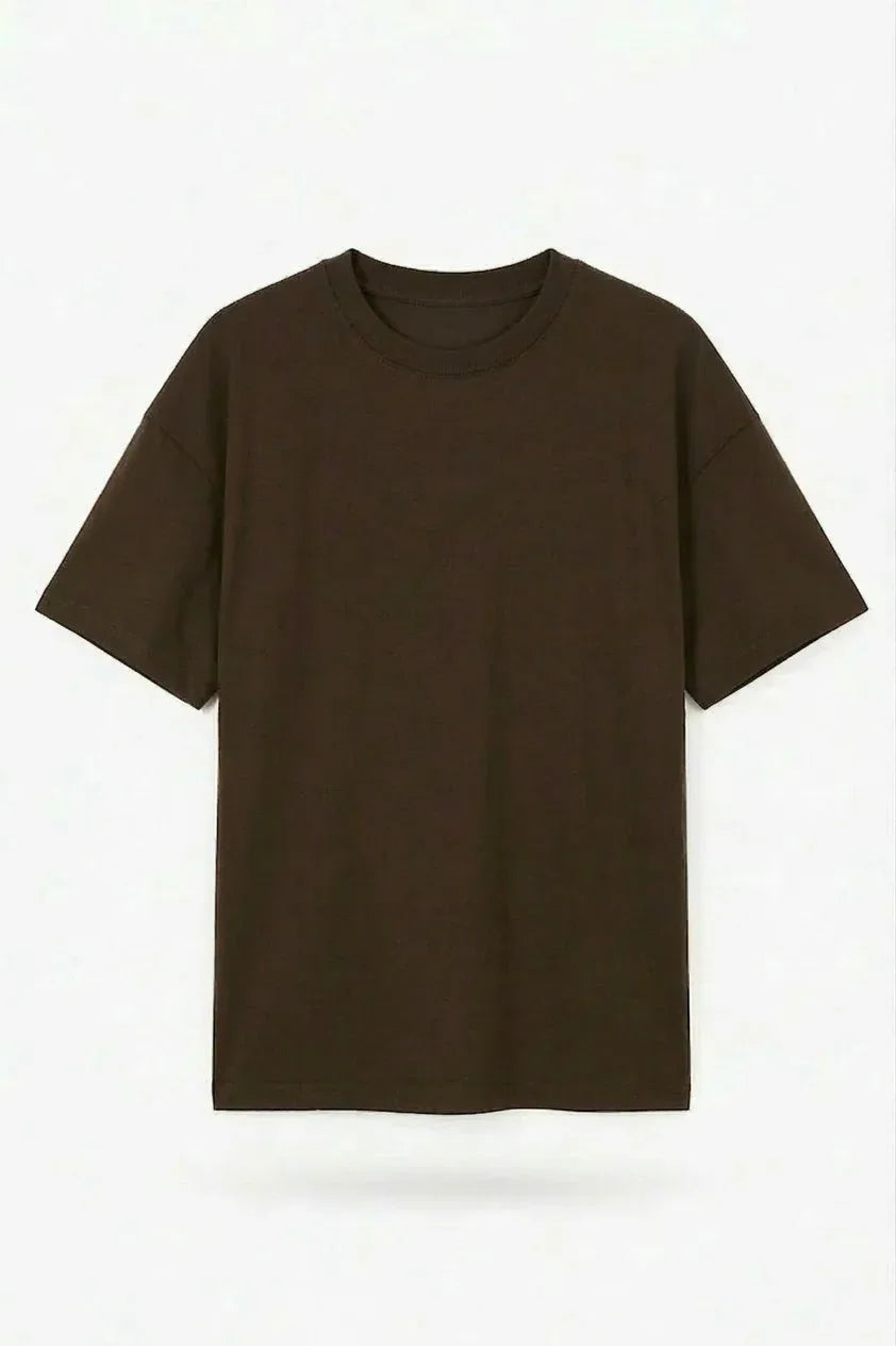 Stylish brown drop shoulder t shirt oversized fit fashion