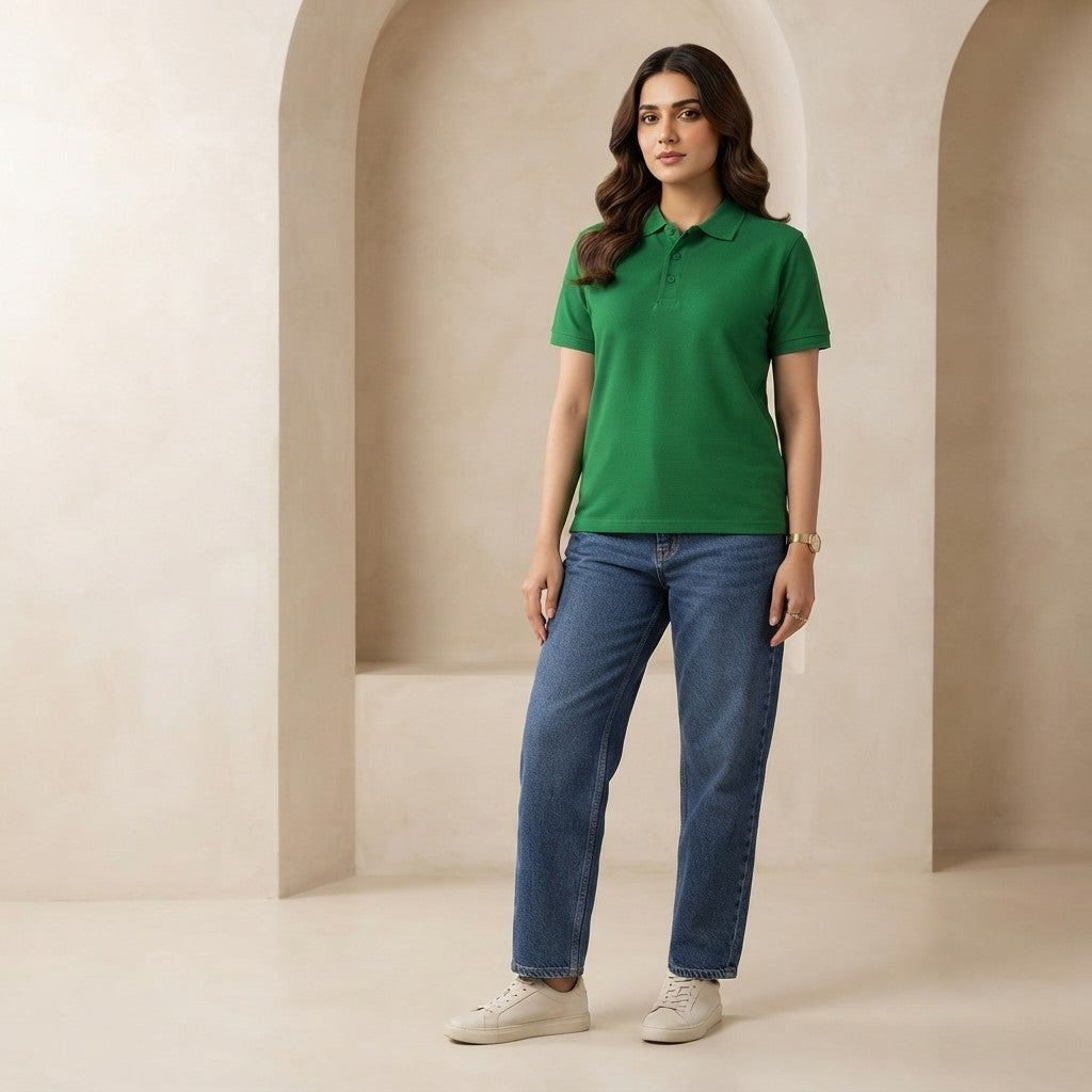 Half Sleeve Knorr Green Polo T-Shirt | Classic Polo Shirt for Men & Women