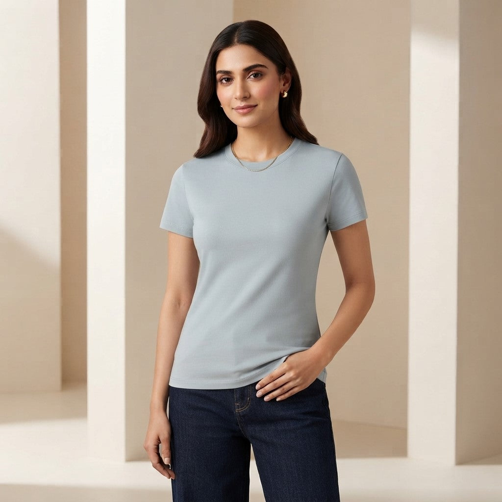 Classic Sky Blue T-Shirt | Fresh Everyday Cotton Tee for Men & Women