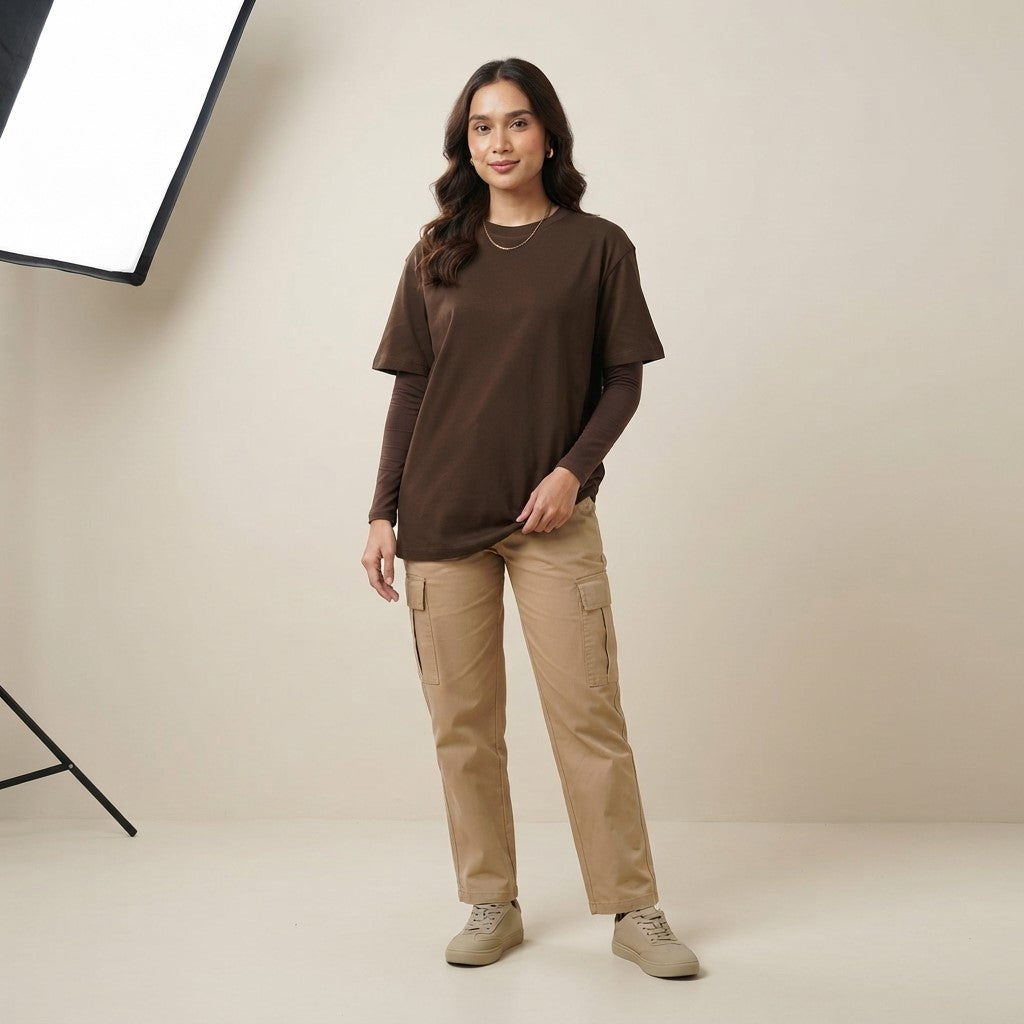Classic Brown T-Shirt | Earth Tone Everyday Cotton Tee for Men & Women