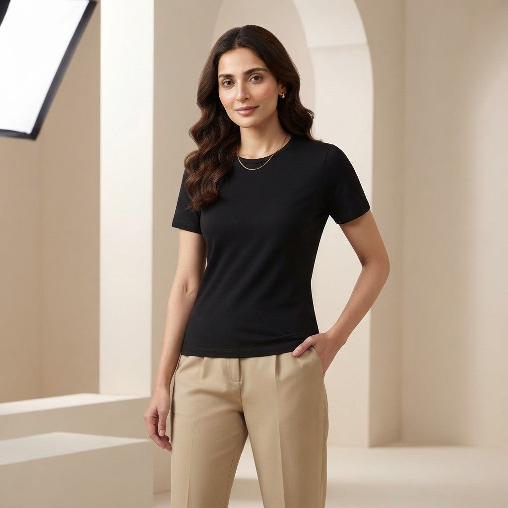 Classic Black T-Shirt | Essential Everyday Cotton Tee for Men & Women