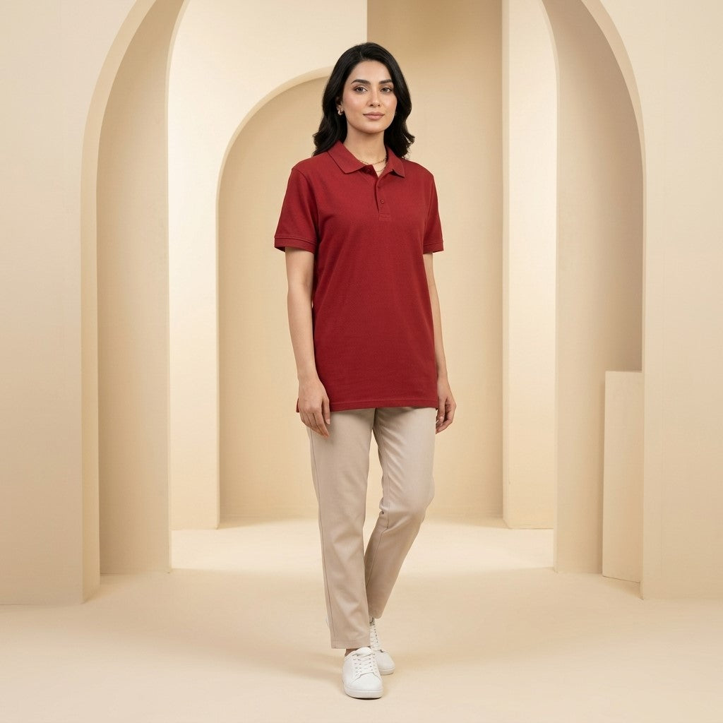 Half Sleeve Red Polo T-Shirt | Classic Polo Shirt for Men & Women