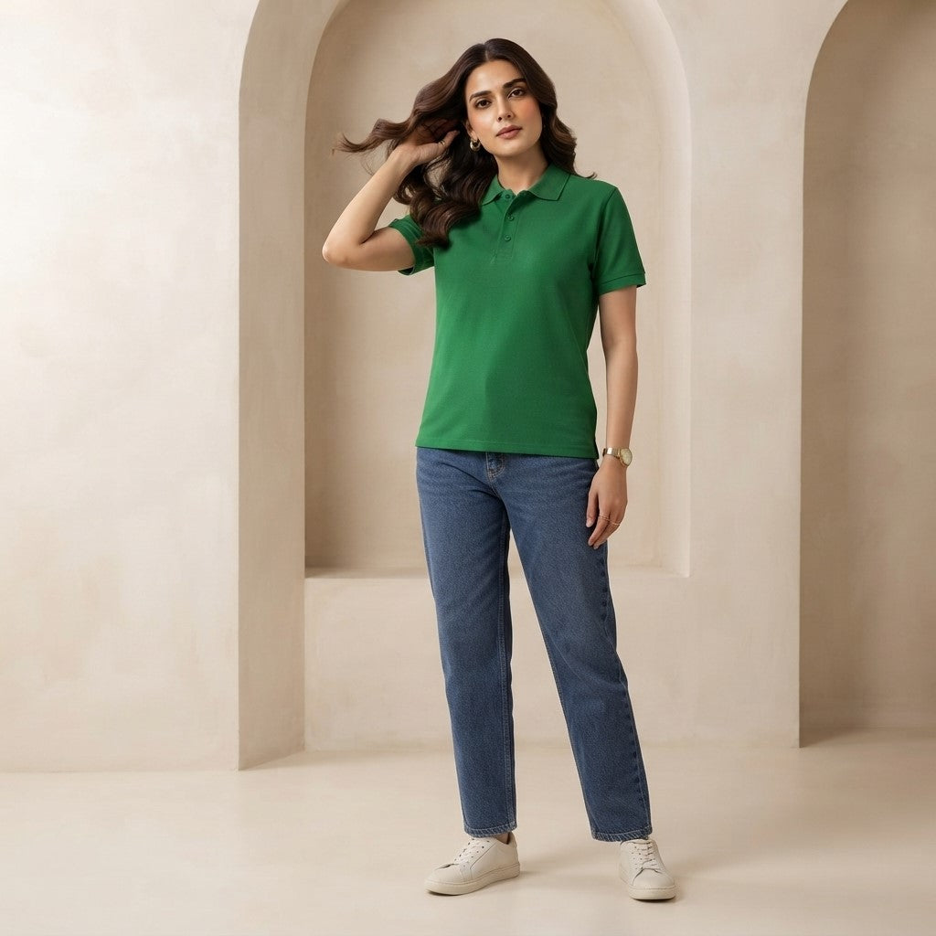 Half Sleeve Knorr Green Polo T-Shirt | Classic Polo Shirt for Men & Women