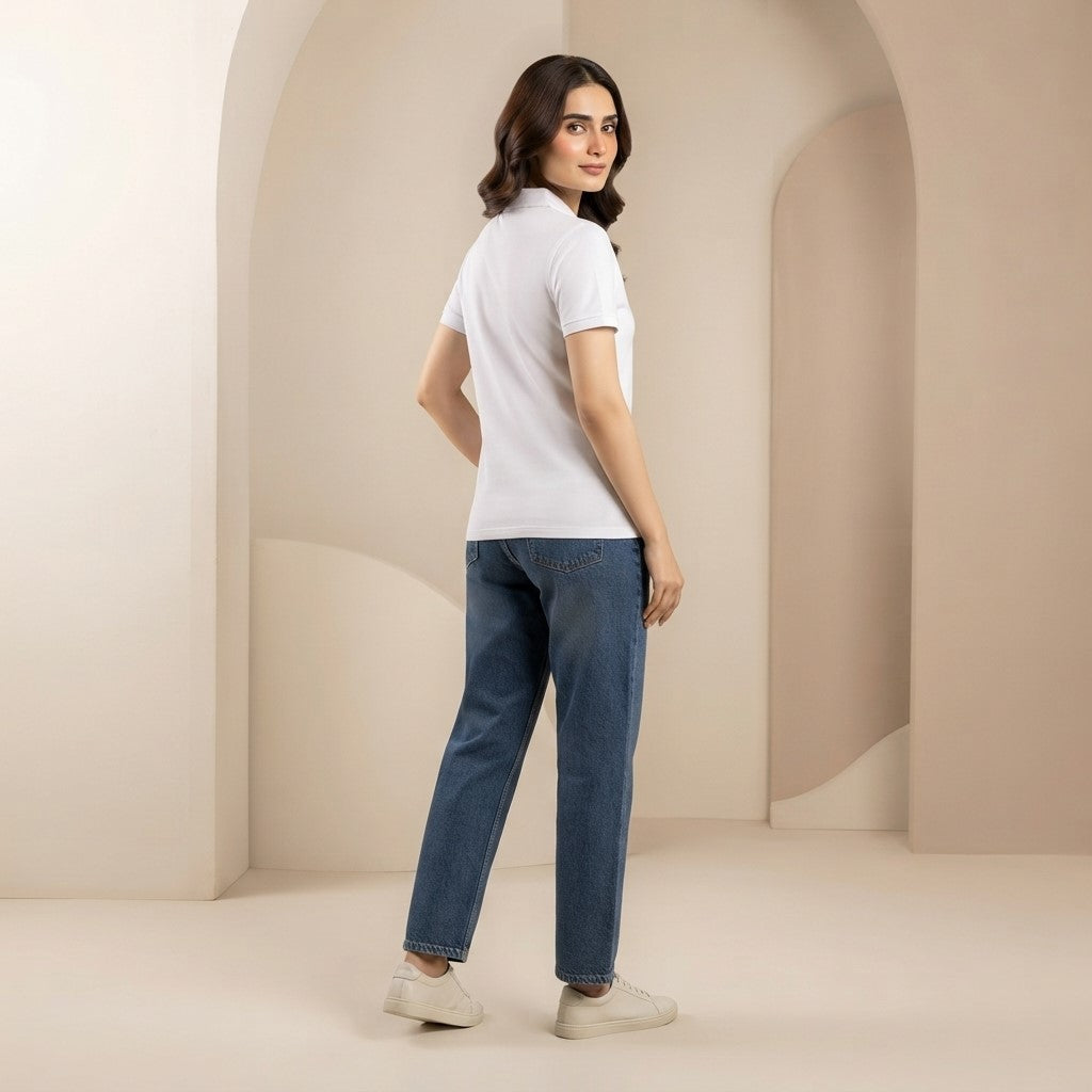 Half Sleeve White Polo T-Shirt | Classic Polo Shirt for Men & Women