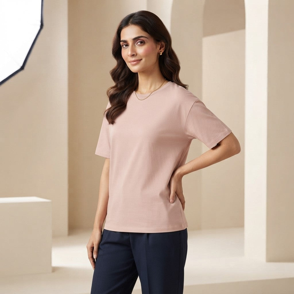 Classic Pink T-Shirt | Soft Everyday Cotton Tee for Men & Women