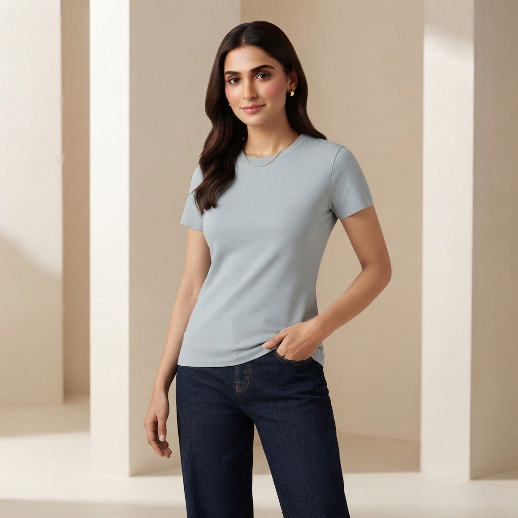 Classic Sky Blue T-Shirt | Fresh Everyday Cotton Tee for Men & Women