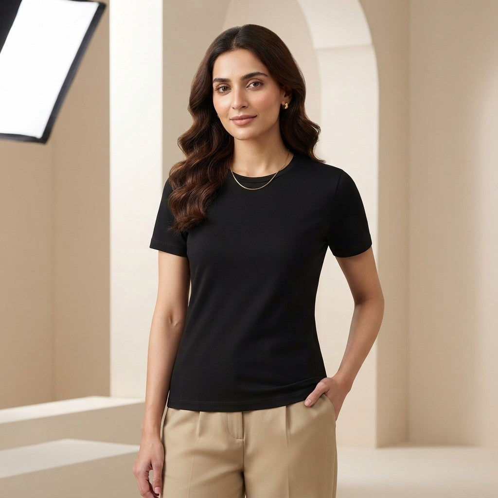 Classic Black T-Shirt | Essential Everyday Cotton Tee for Men & Women