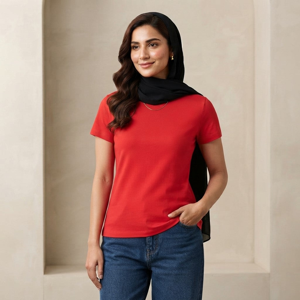Classic Red T-Shirt | Bold Everyday Cotton Tee for Men & Women
