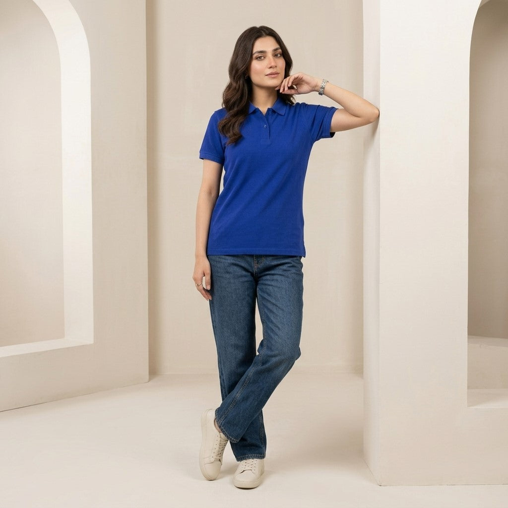 Half Sleeve Royal Blue Polo T-Shirt | Classic Polo Shirt for Men & Women