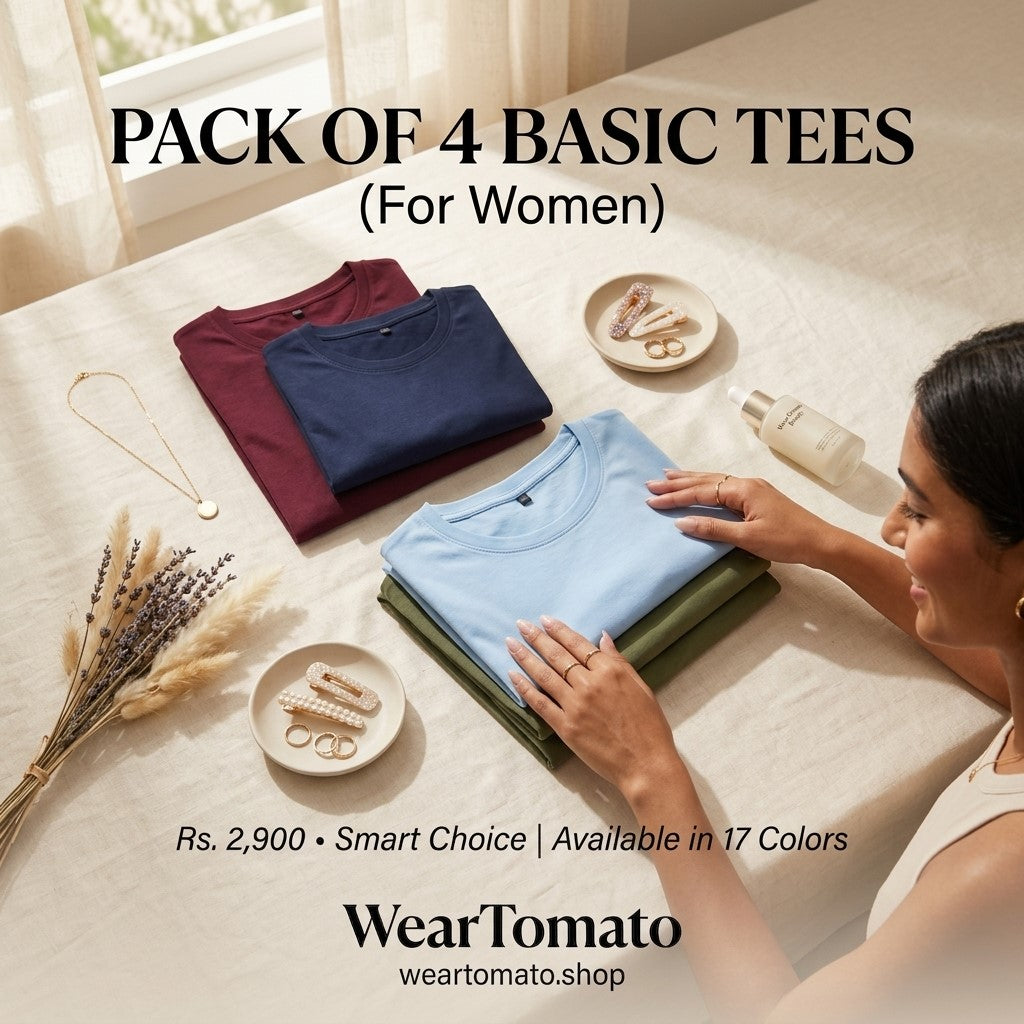 Basic T-Shirt (Pack of 4) | Everyday Cotton Essentials for Men & Women