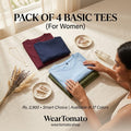Basic T-Shirt (Pack of 4) | Everyday Cotton Essentials for Men & Women