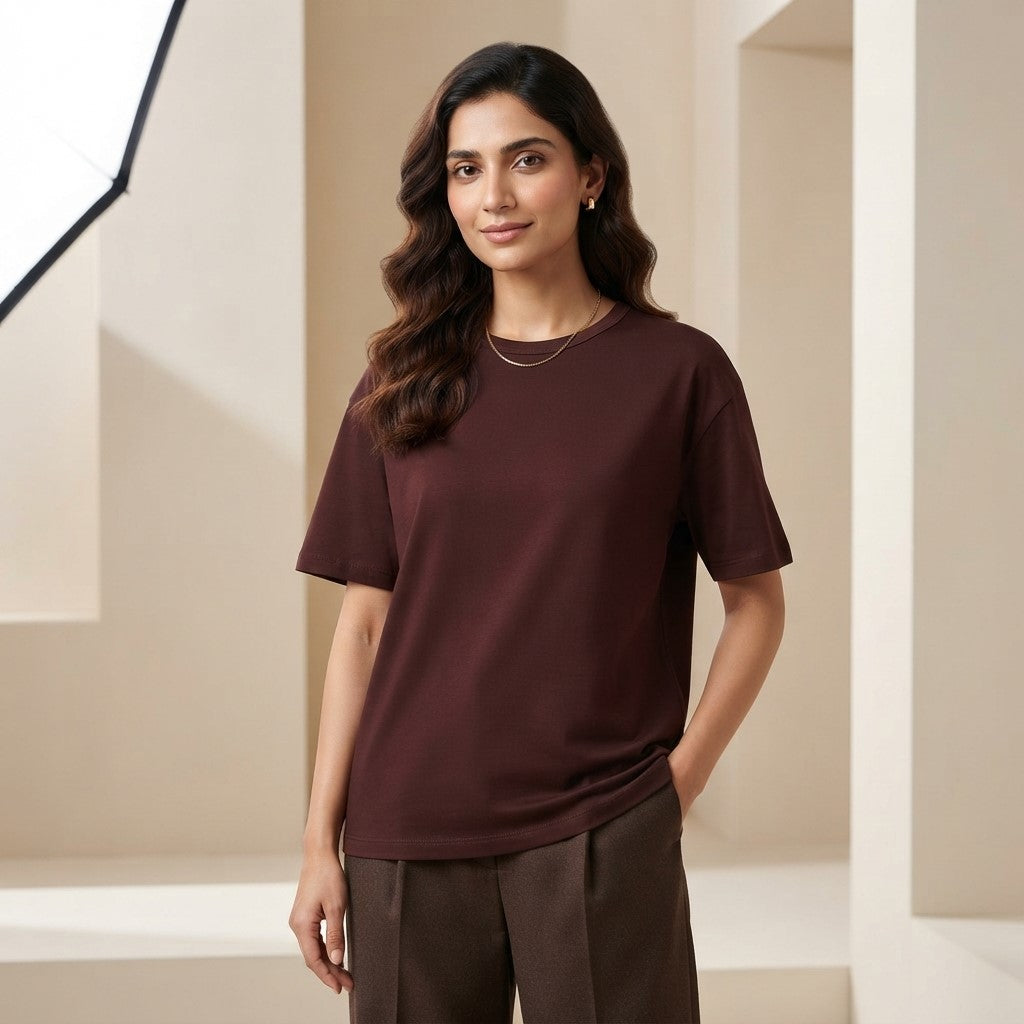 Classic Maroon T-Shirt | Deep Tone Everyday Cotton Tee for Men & Women