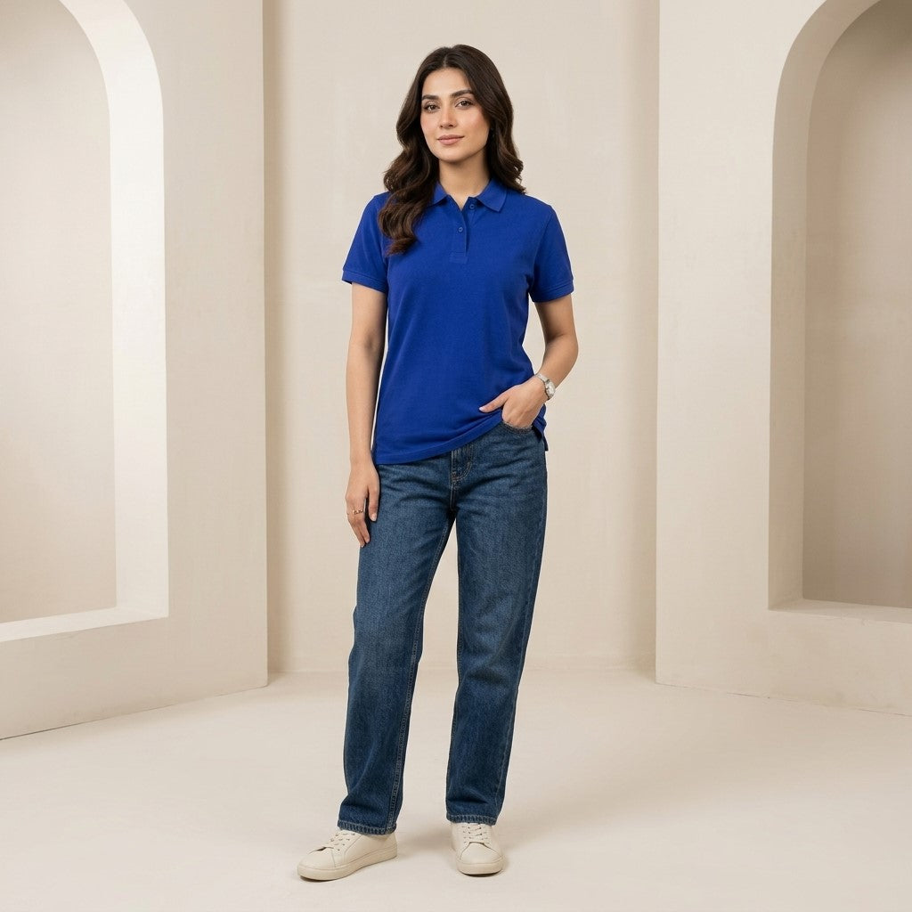 Half Sleeve Royal Blue Polo T-Shirt | Classic Polo Shirt for Men & Women