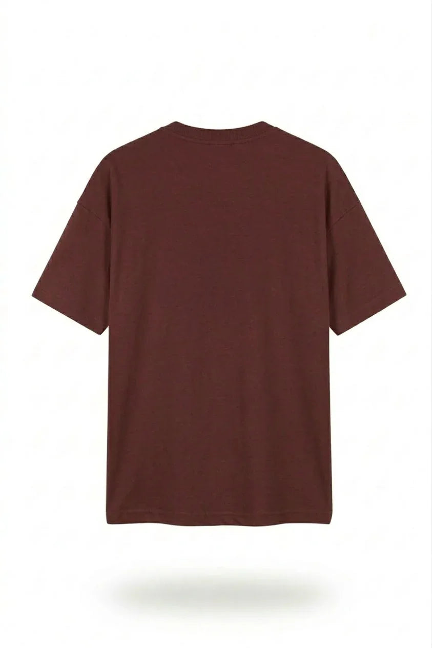 Stylish maroon drop shoulder t shirt oversized fit fashion