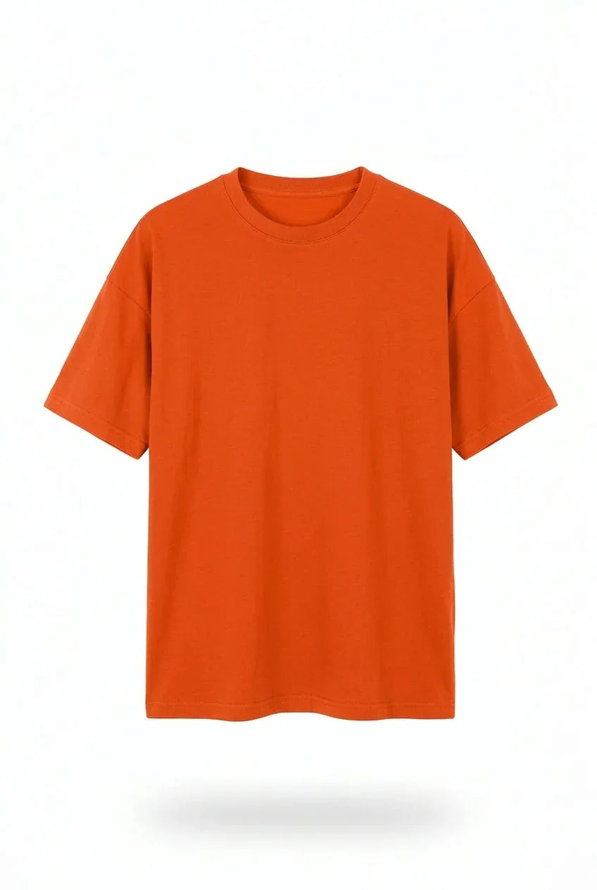 Stylish orange drop shoulder t shirt oversized fit fashion