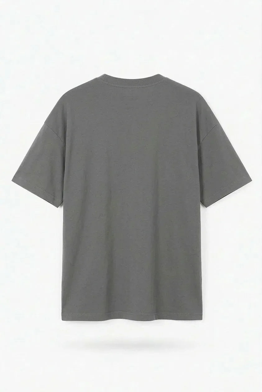 Stylish Steel Grey drop shoulder t shirt oversized fit fashion