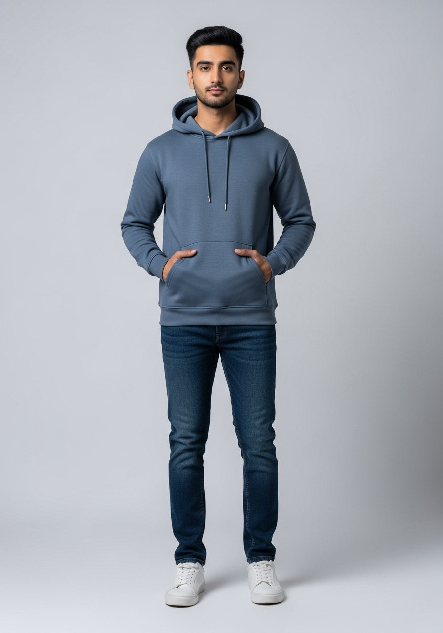 Fleece Light Grey Hoodie