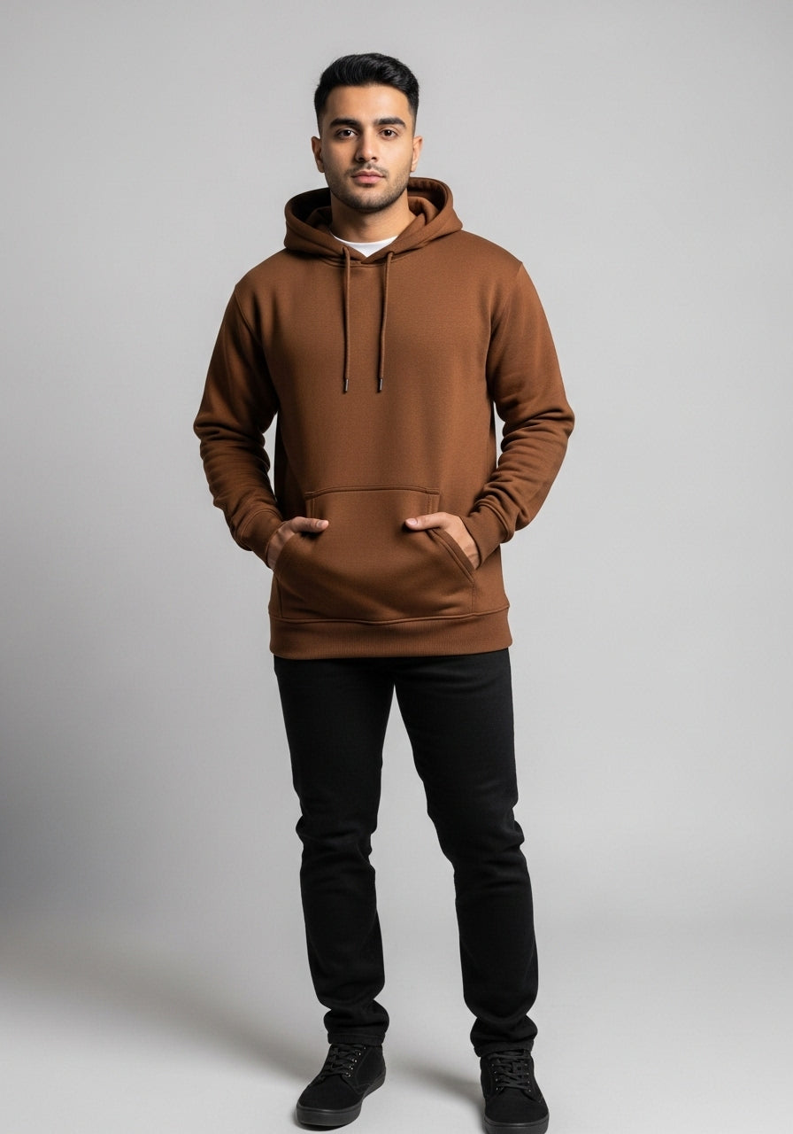 Fleece Brown Hoodie