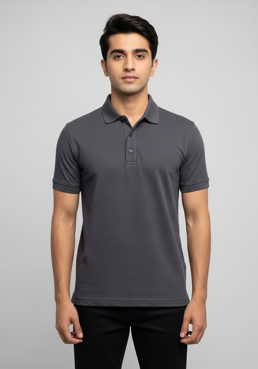 Half Sleeve Dark Grey Polo T-Shirts