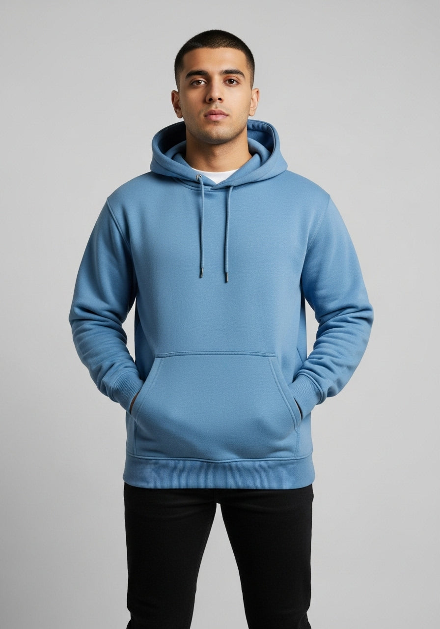 Fleece Sky Blue Hoodie
