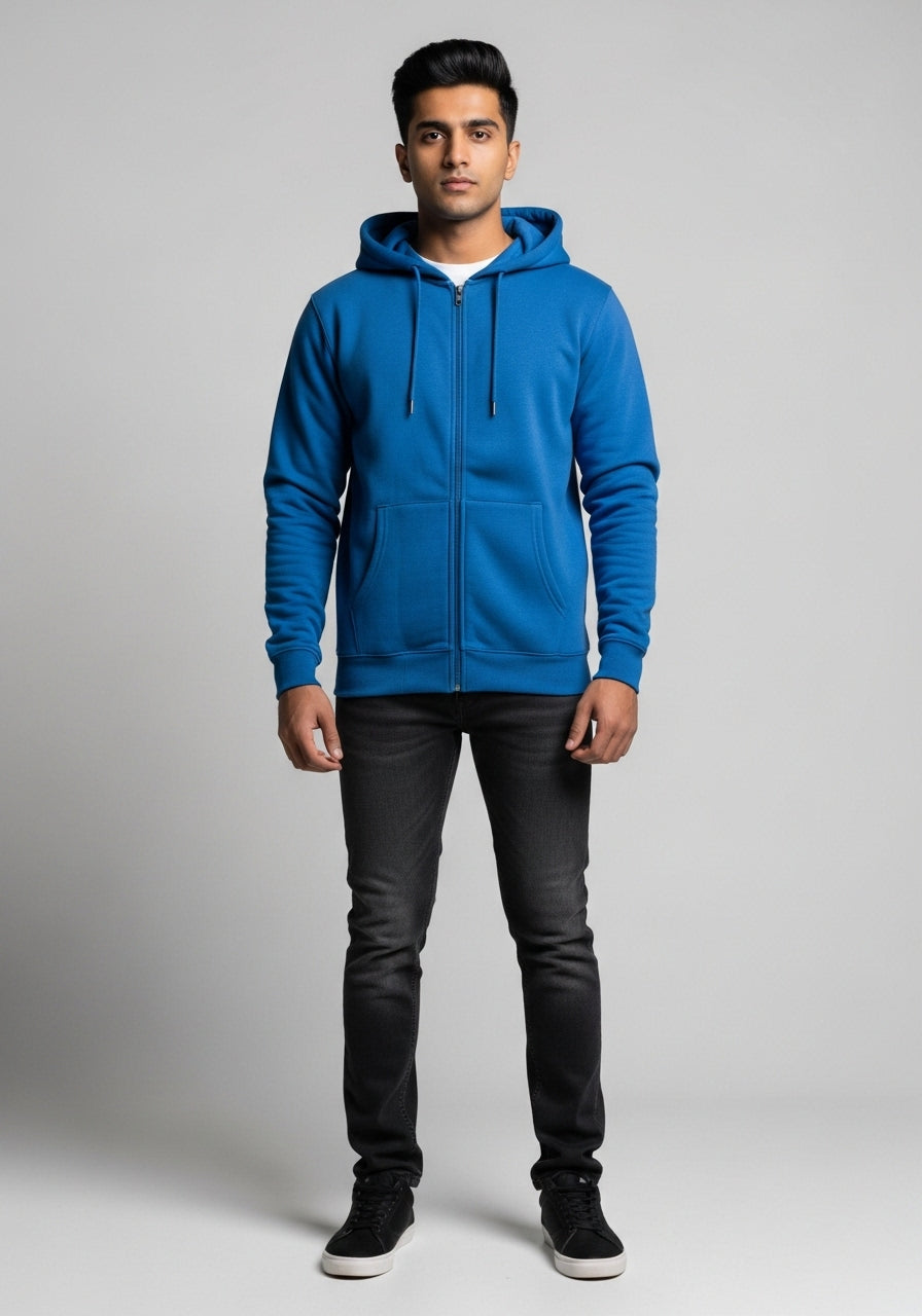 Dark Blue Zipper Hoodie