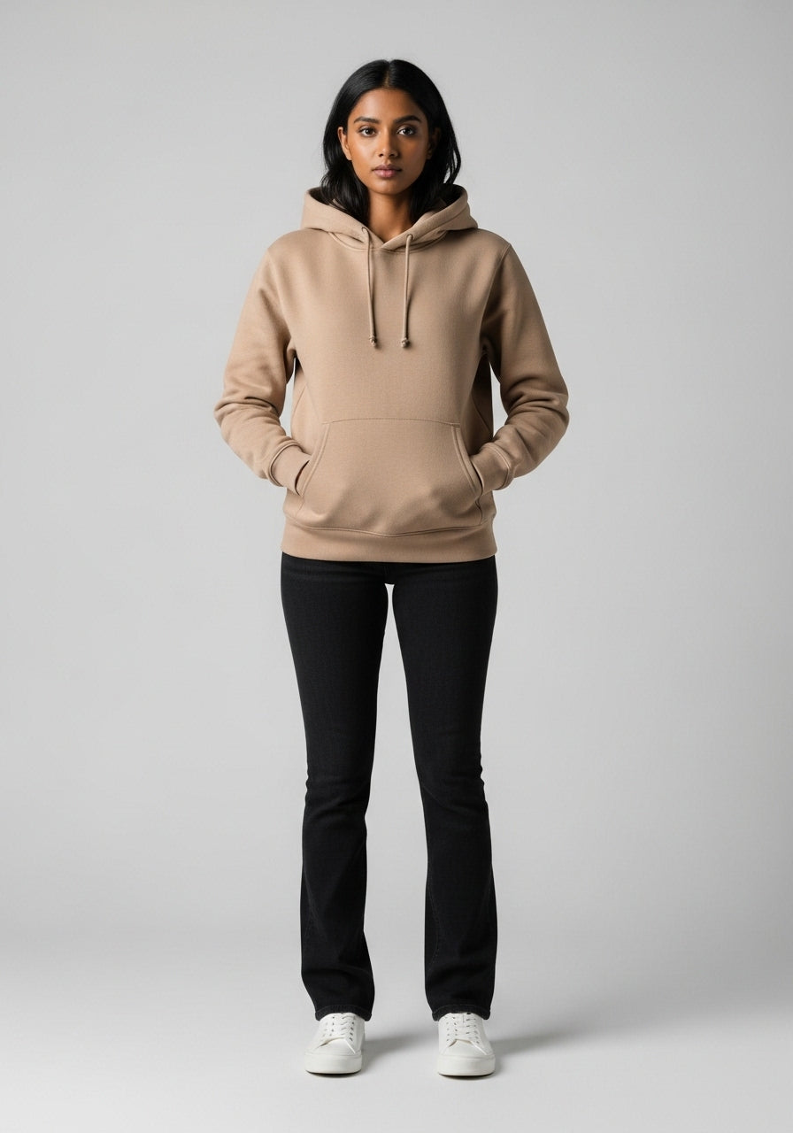 Fleece Beige Hoodie