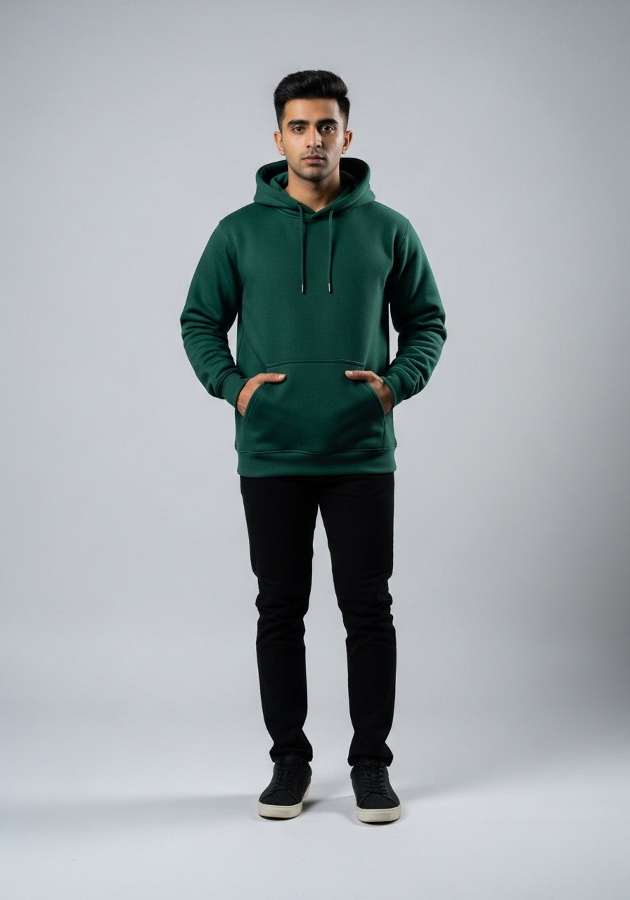 Fleece Green Hoodie
