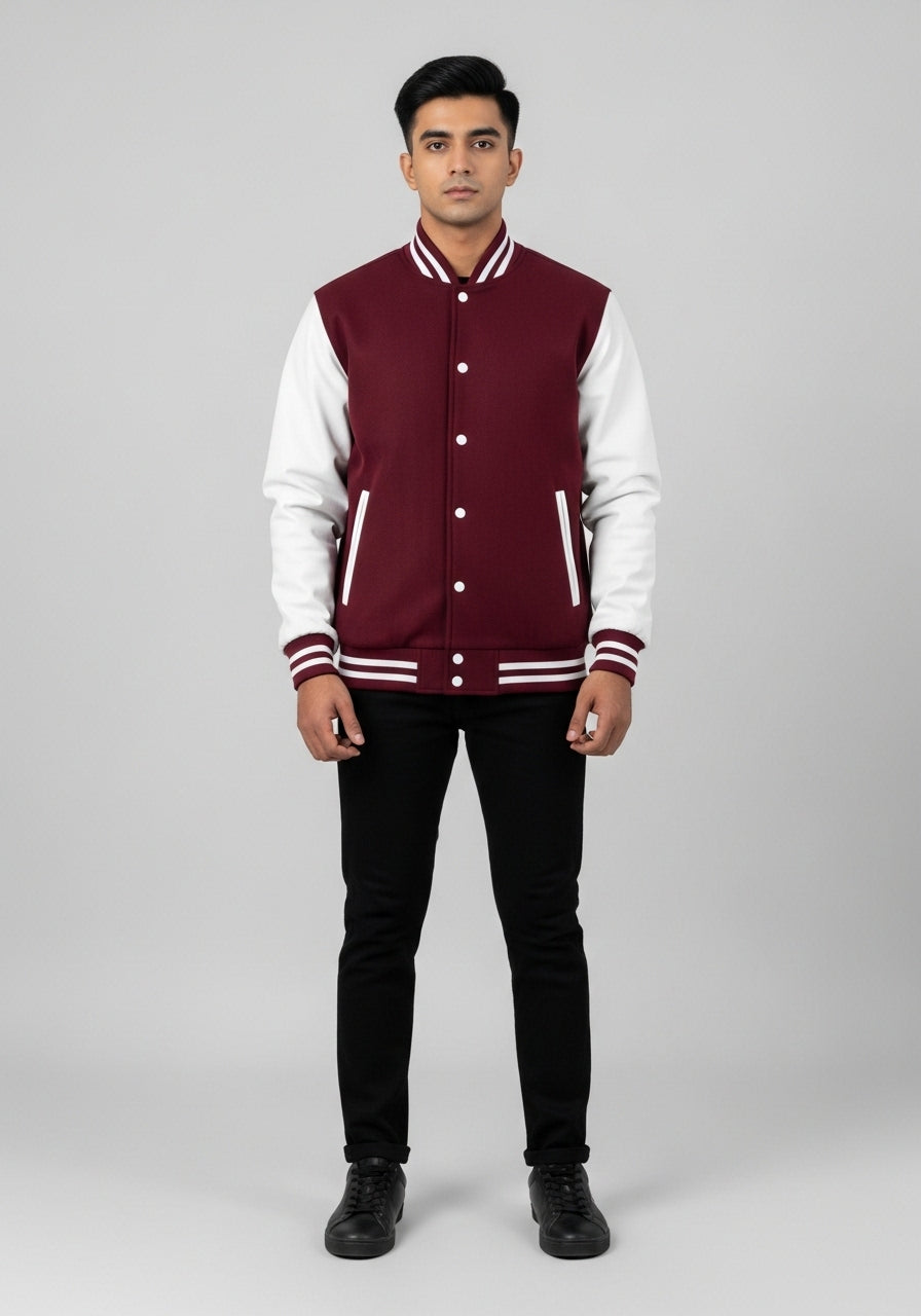 Dark Red Varsity Jacket