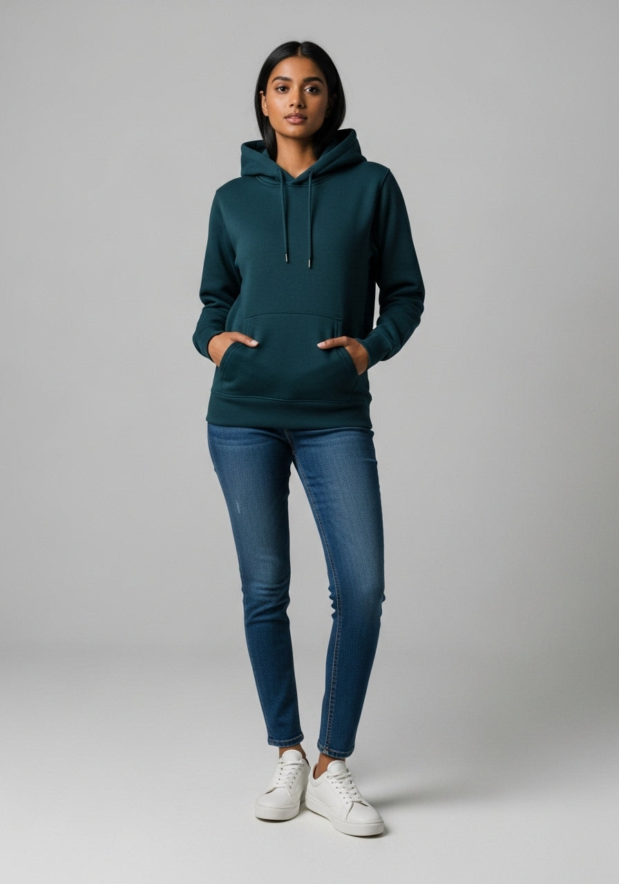 Fleece Deep Teal Hoodie