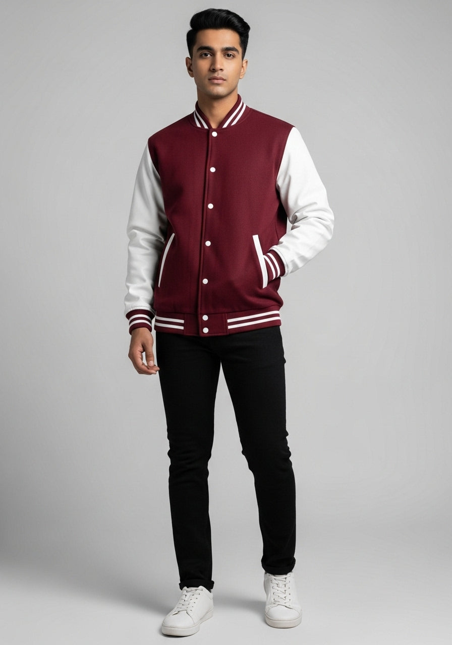 Dark Red Varsity Jacket
