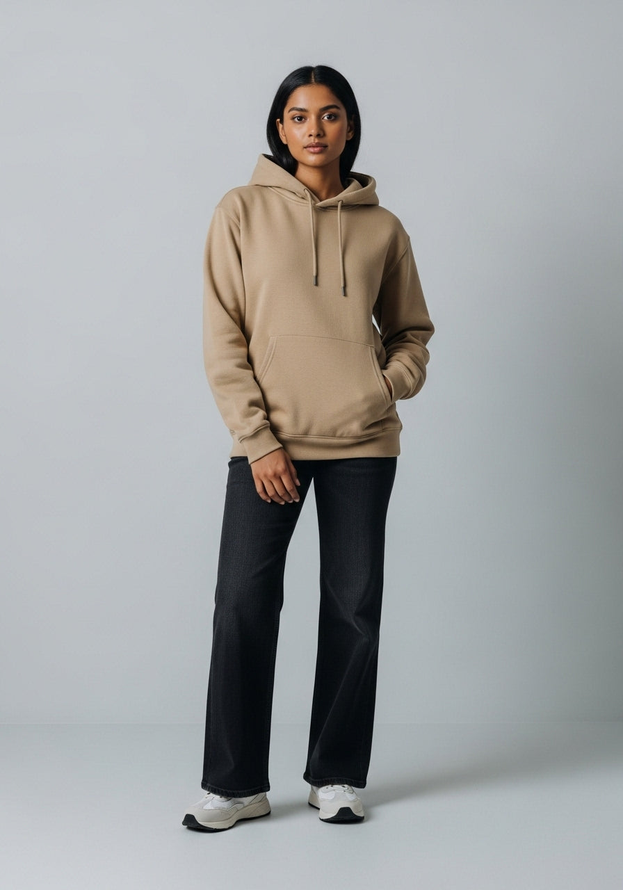 Fleece Beige Hoodie