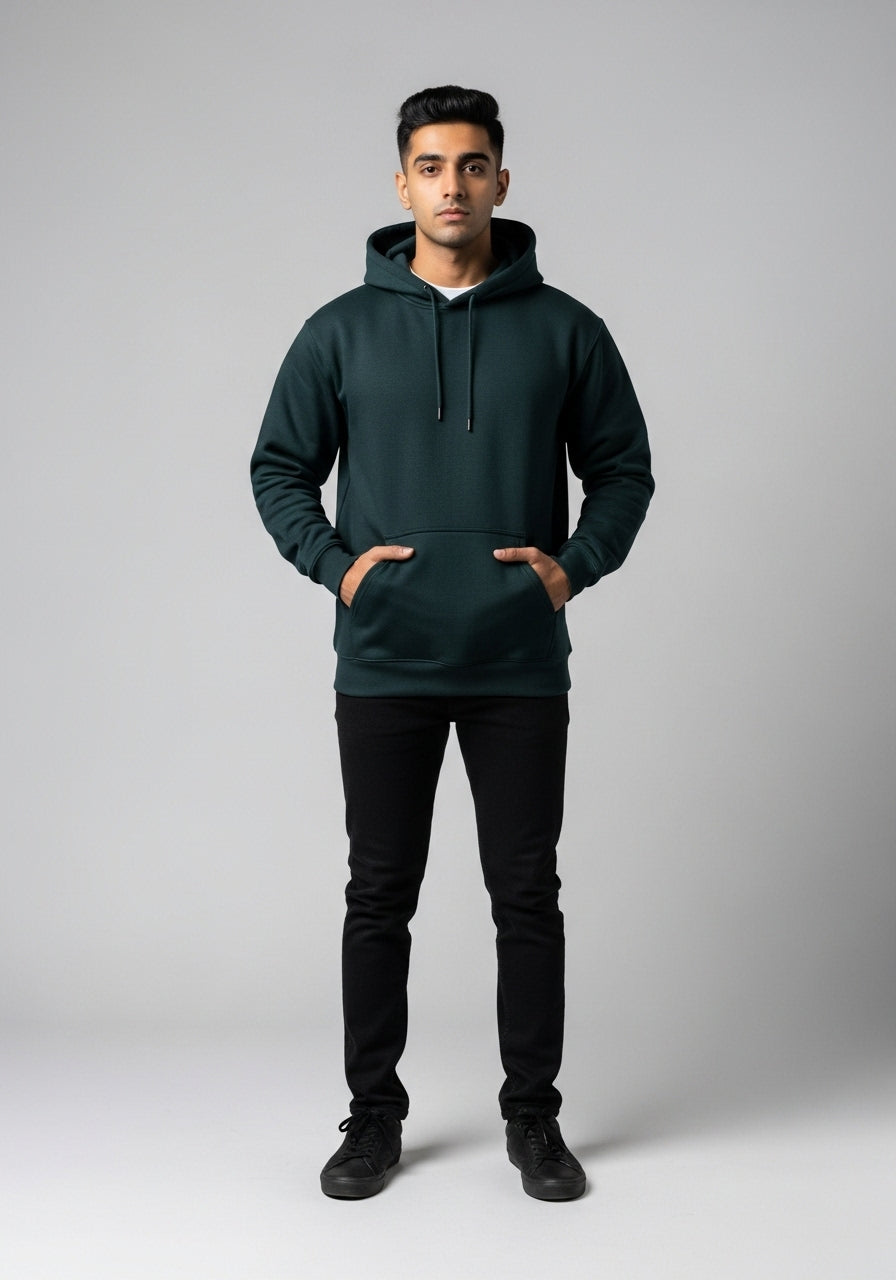 Fleece Deep Teal Hoodie