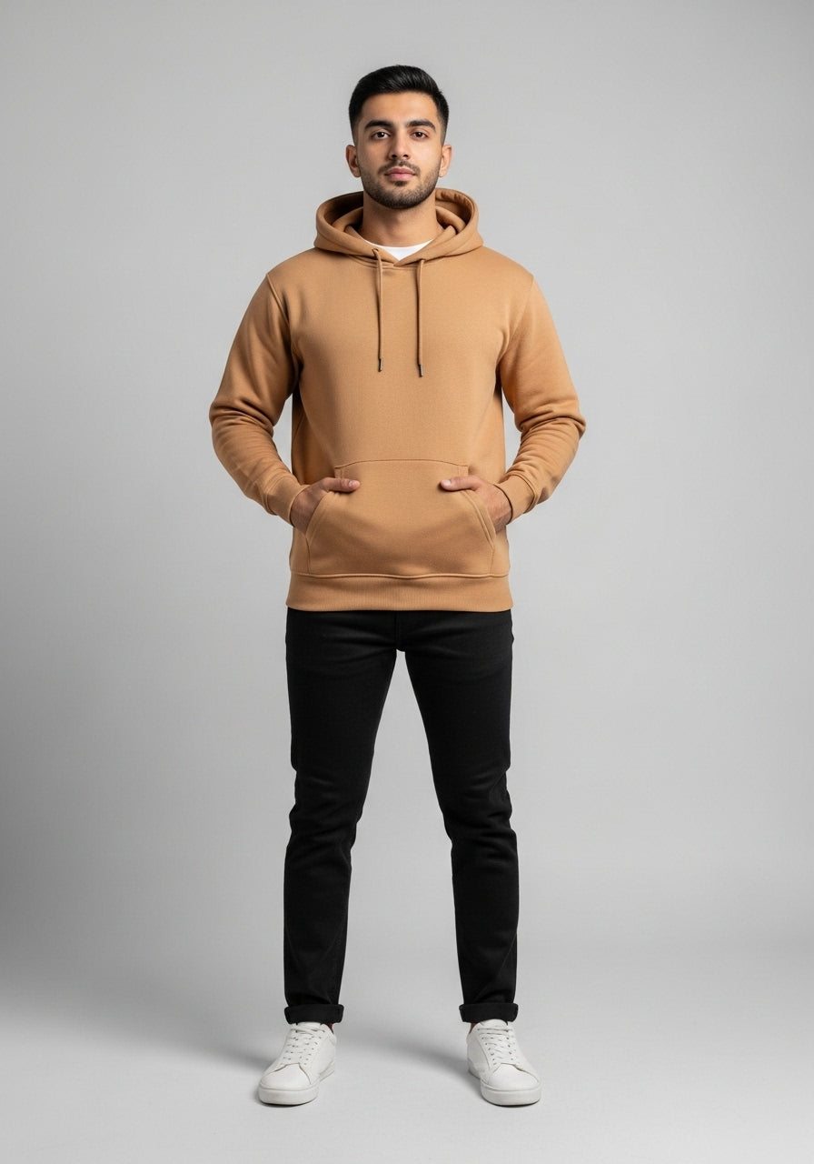 Fleece Khaki Hoodie
