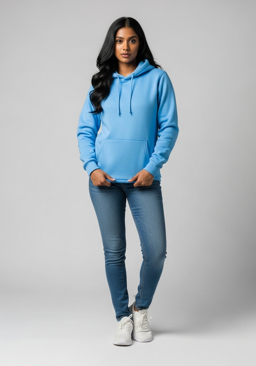 Fleece Sky Blue Hoodie