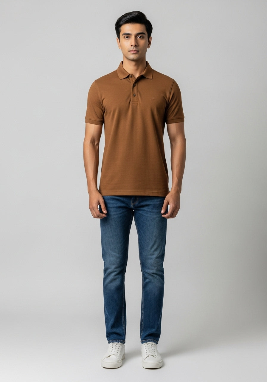 Half Sleeve Brown Polo T-Shirts