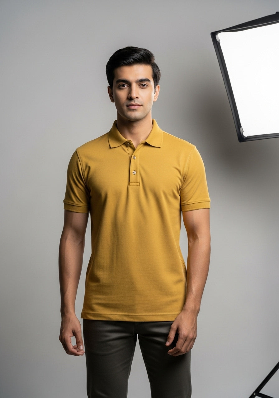Half Sleeve Yellow Polo T-Shirts