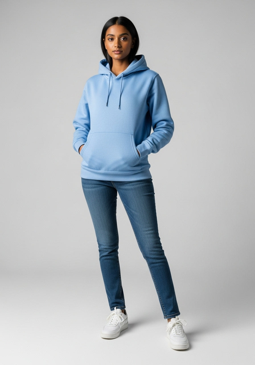 Fleece Sky Blue Hoodie