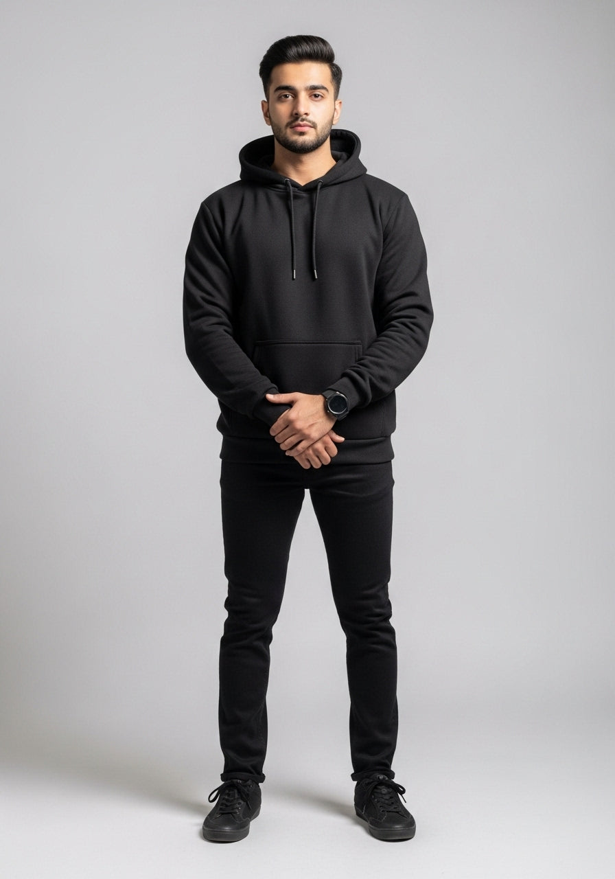 Fleece Black Hoodie
