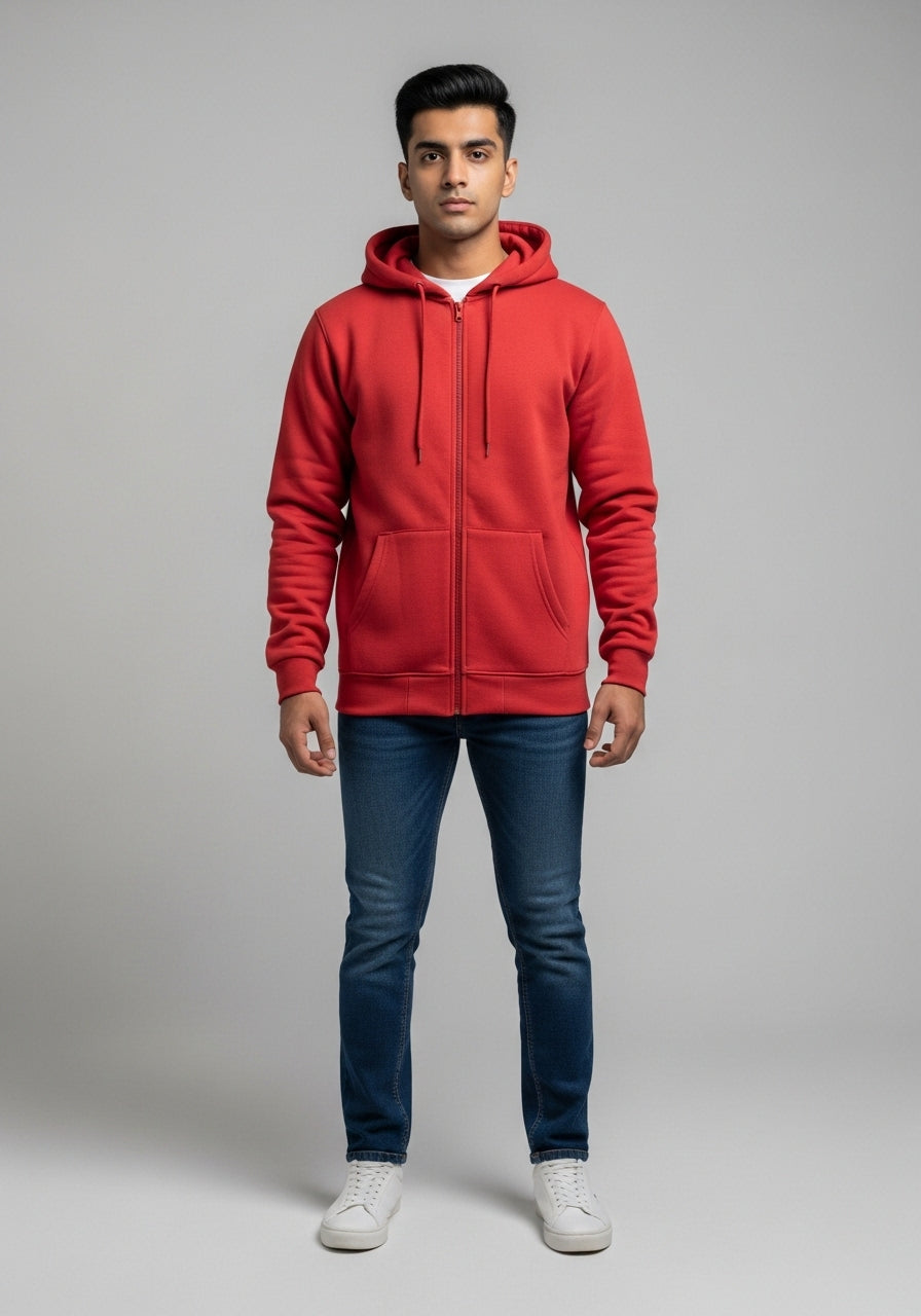 Red Zipper Hoodie