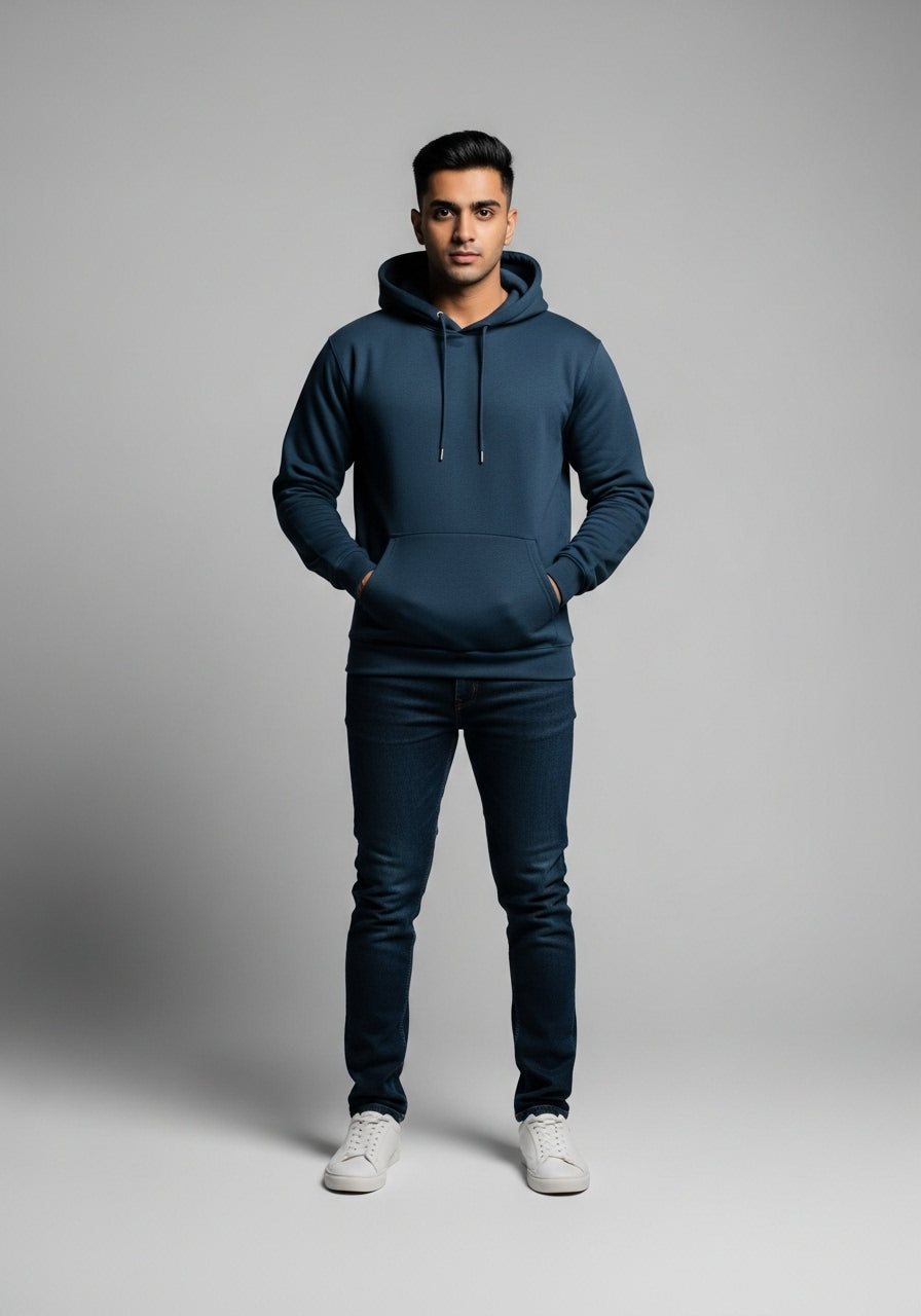 Fleece Deep Teal Hoodie