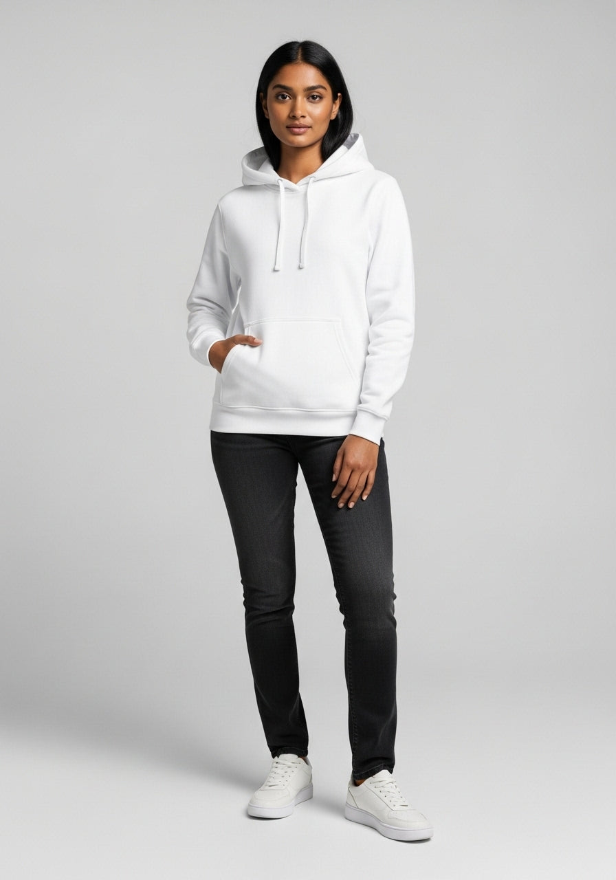 Fleece White Hoodie