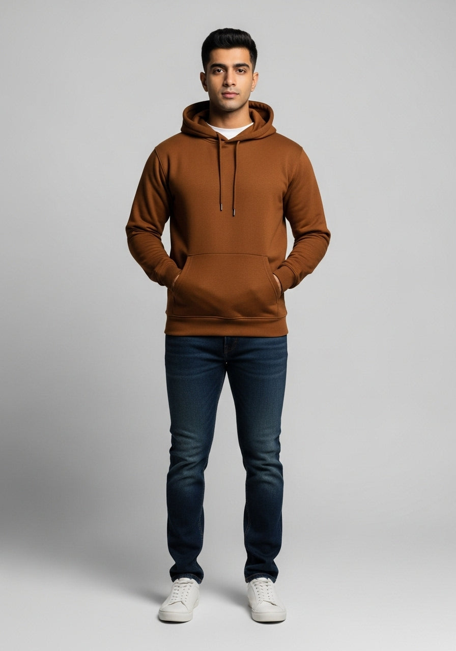 Fleece Brown Hoodie