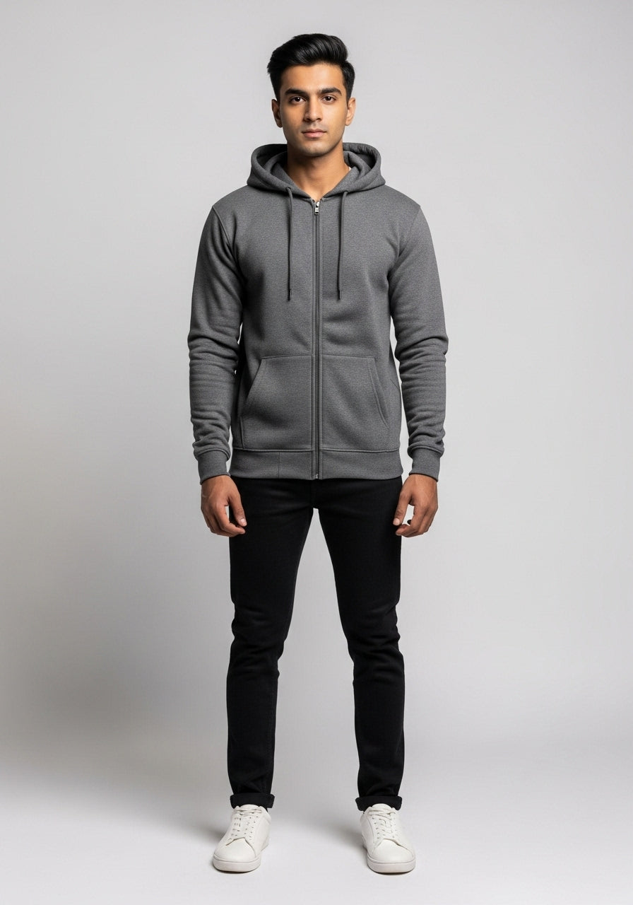 Dark Gray Zipper Hoodie