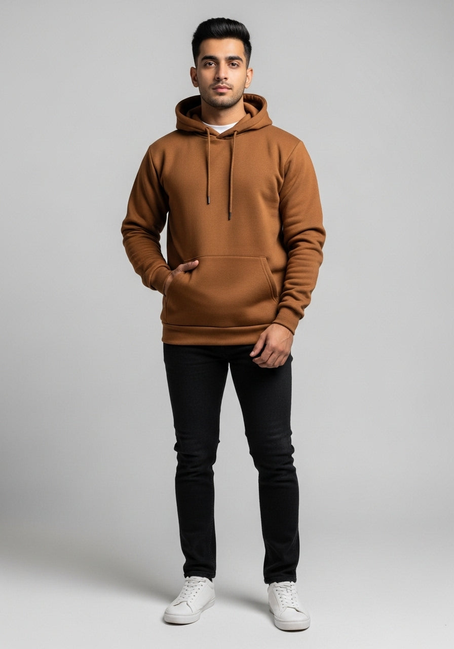 Fleece Brown Hoodie