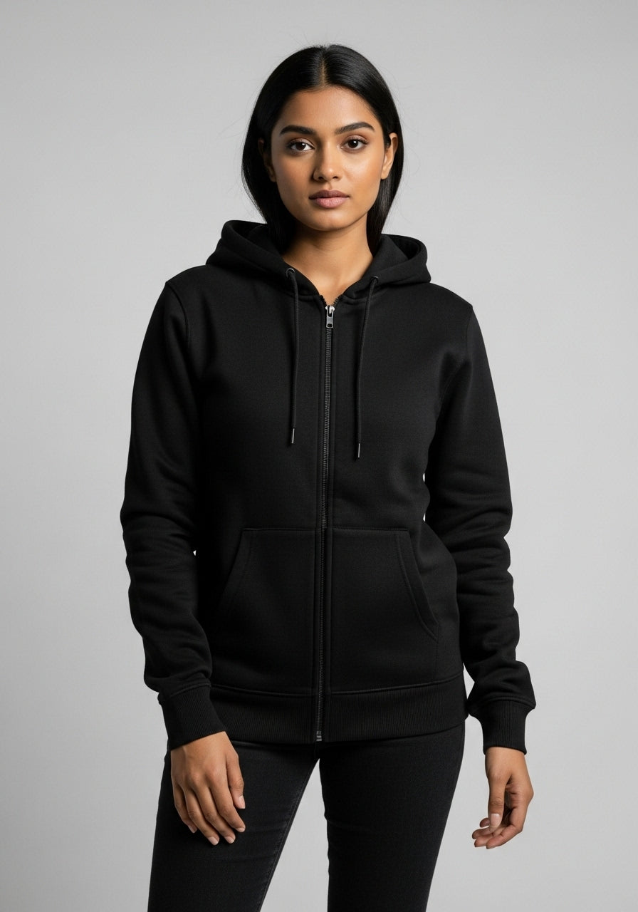 Black Zipper Hoodie